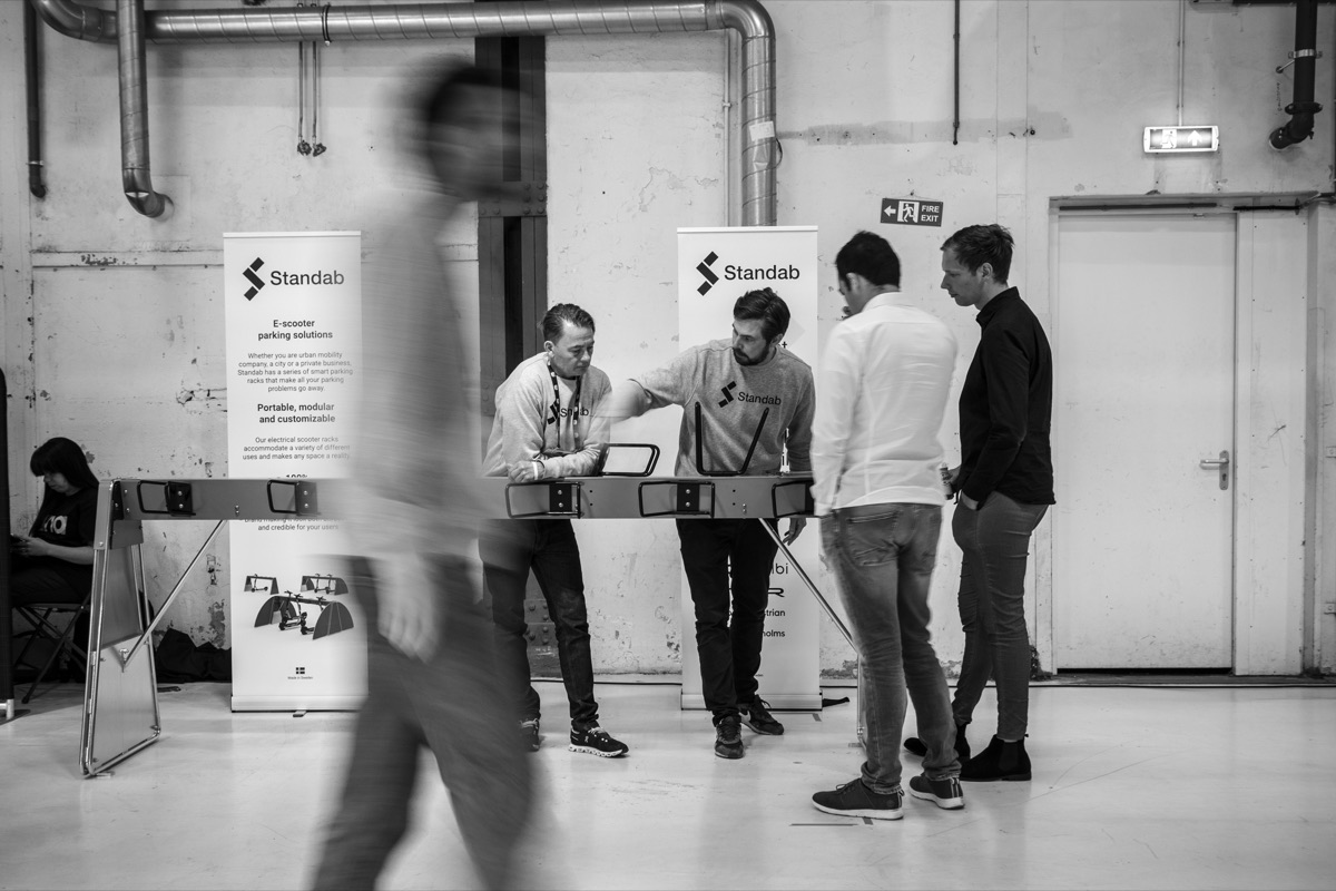 Standab team presenting charging and parking infrastructure at an Amsterdam event