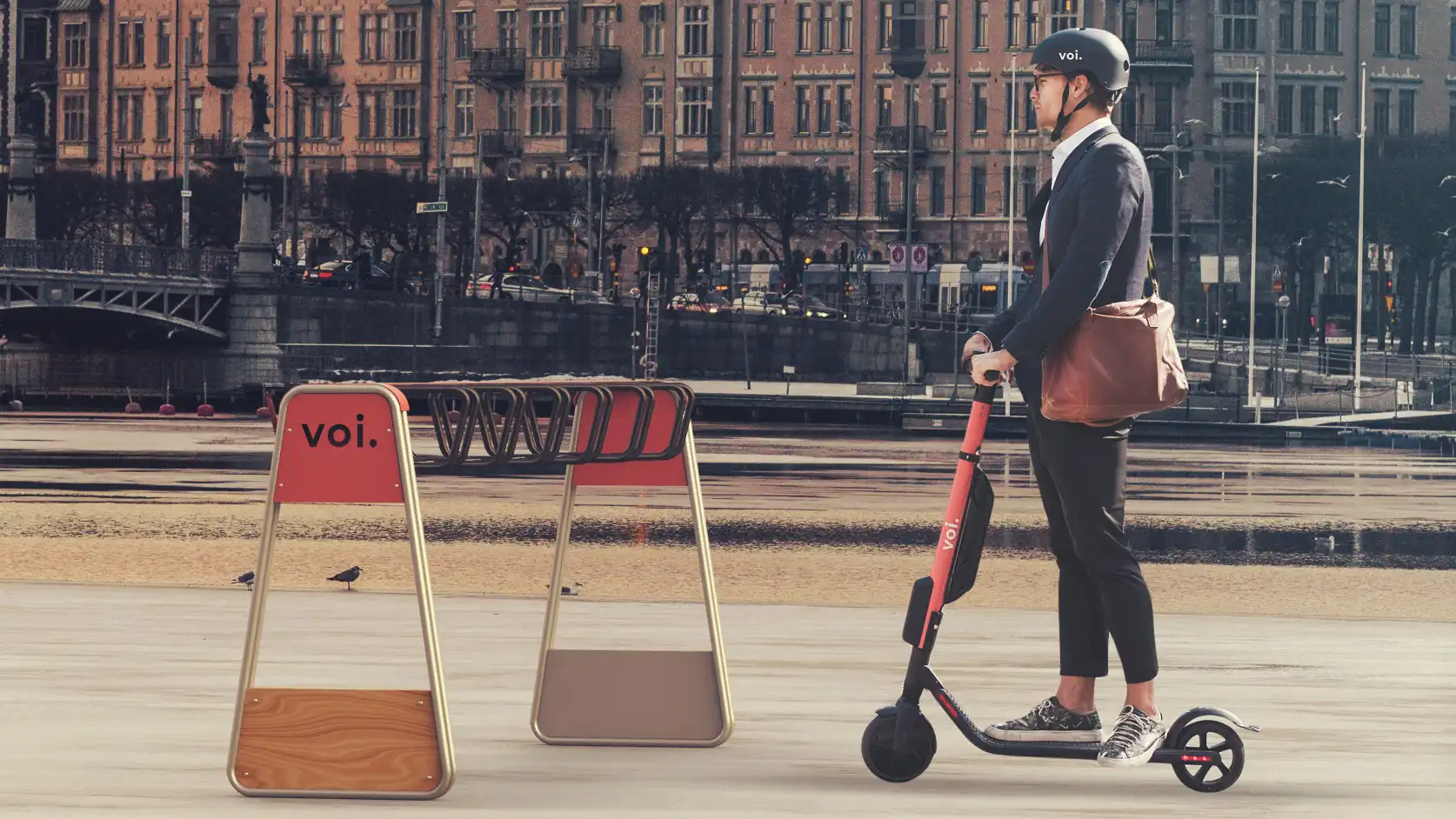 Early Standab physical parking infrastructure developed with Voi in 2019
